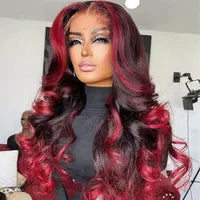 Ash Blonde Highlights 13x4 Lace Front Human Hair for Women Black Roots Ombre Body Wave Synthetic Wig Pre Plucked