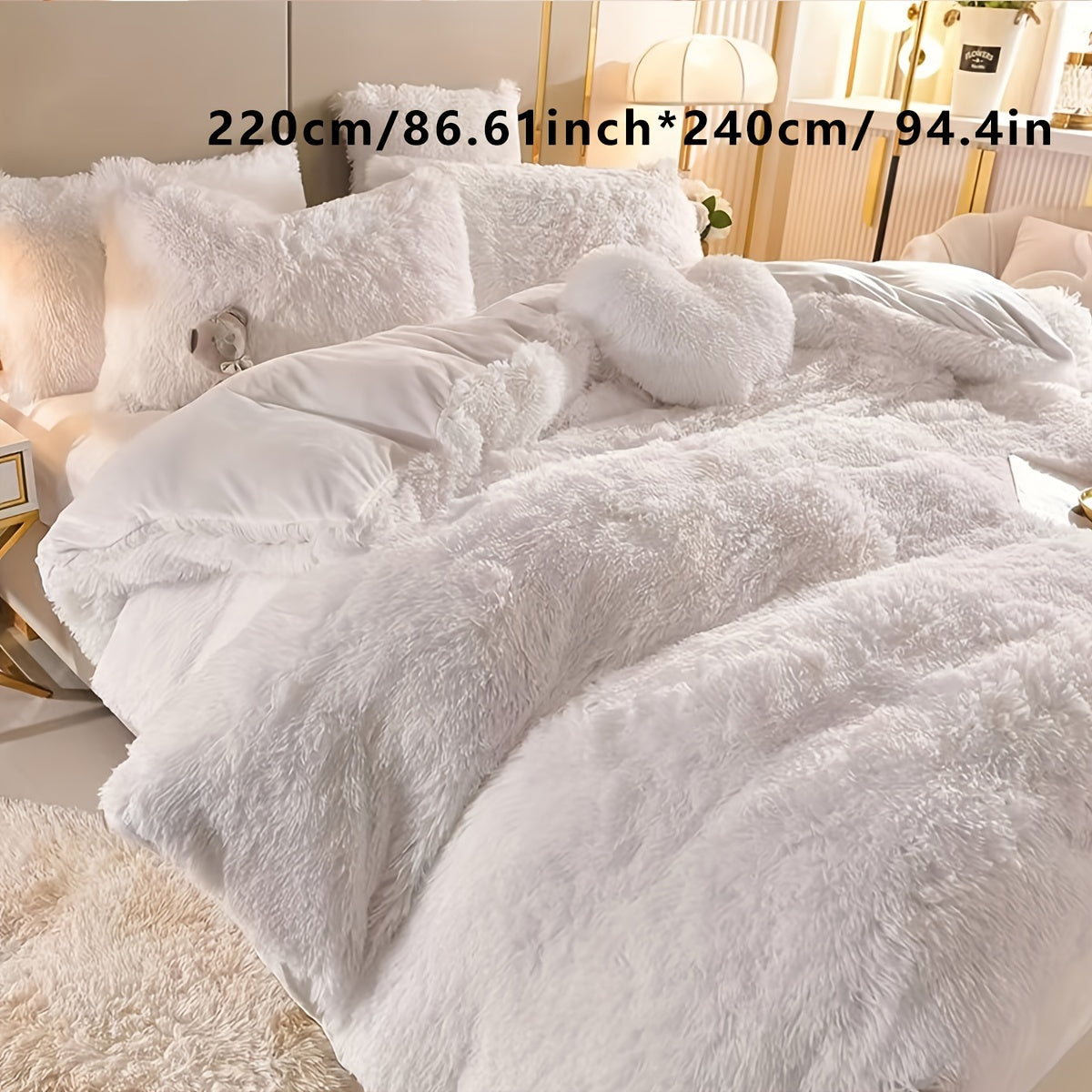 3-Piece Plush Velvet Duvet Cover Set - Soft, Comfortable, Warm, and Cozy Bedding for Autumn and Winter - Ideal for Bedroom and Guest Room, Without Core