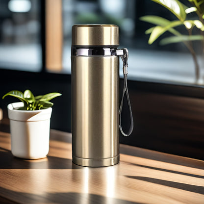 Stainless Steel Insulated Sports Water Bottle With Tea Infuser - Large Capacity, Leak-Proof, Ideal For Business & Office Use, Hand Wash Only