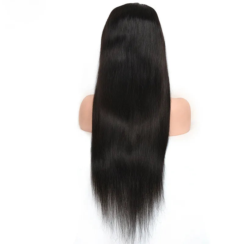 Straight Body Wave Malaysian 100% Human Hair 4*4*1 Lace Wig T-Part Wigs Mechanism Adjustable Strap 10-30inch Natural Color