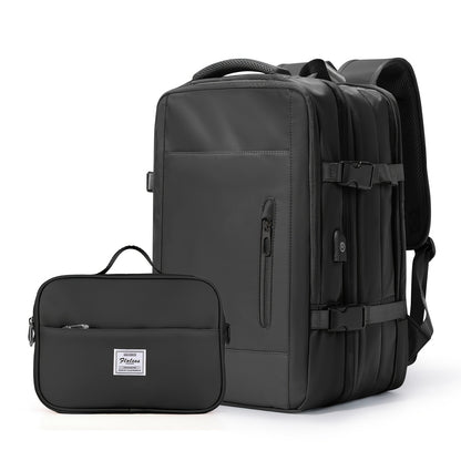 Stylish & Durable Large Capacity USB Charging Backpack - Multi-pocket Laptop Compartment, Solid Color Design, Perfect for On-the-go Charging, Versatile for Work, Travel & Commuting