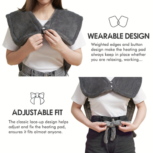 DAILYLIFE Heating Pad For Neck And Shoulder And Back, Electric Heating Wrap, UL Certified With Overheating Protection | 6 Heating Settings | Auto-Off | Machine Washable, 26"x35".