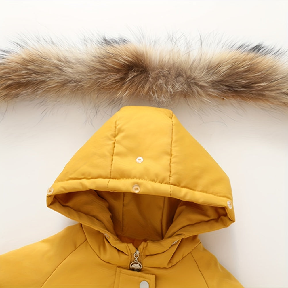 2Pcs Toddler Boys Girls Winter Snowsuit Hooded Down Jacket Coat + Snow Bib Pants Kids Windproof Skiing Suit Snow Clothes 1-5T