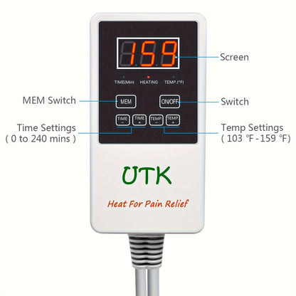 31 By 21 Inches Jade Stone Far Infrared Heating Pad For Back, Abdomen, And Leg Pain Relief With Smart Remote Controller