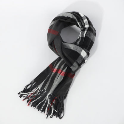 1pc Men's Casual Versatile Imitation Cashmere Striped Tassel Warm Scarf Shawl Daily Matching