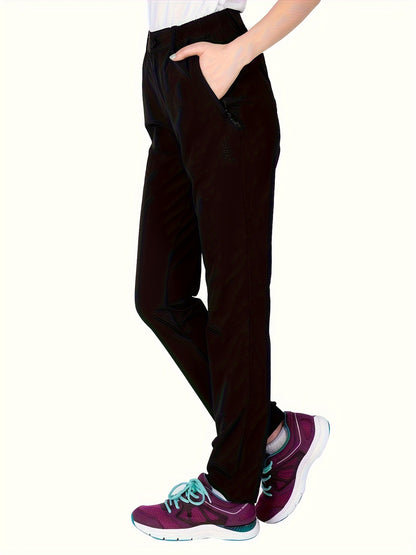 Women's High Waist Quick-drying Stretchy Outdoor Pants For Hiking, Mountaineering & Climbing, Women's Activewear