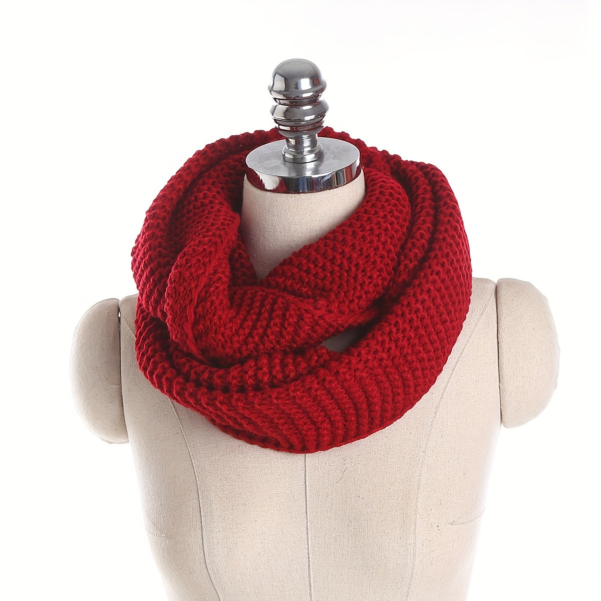 Unisex Knit Infinity Scarf Minimalist Monochrome Pullover Neck Gaiter Autumn Winter Thickened Warm Neck Cover