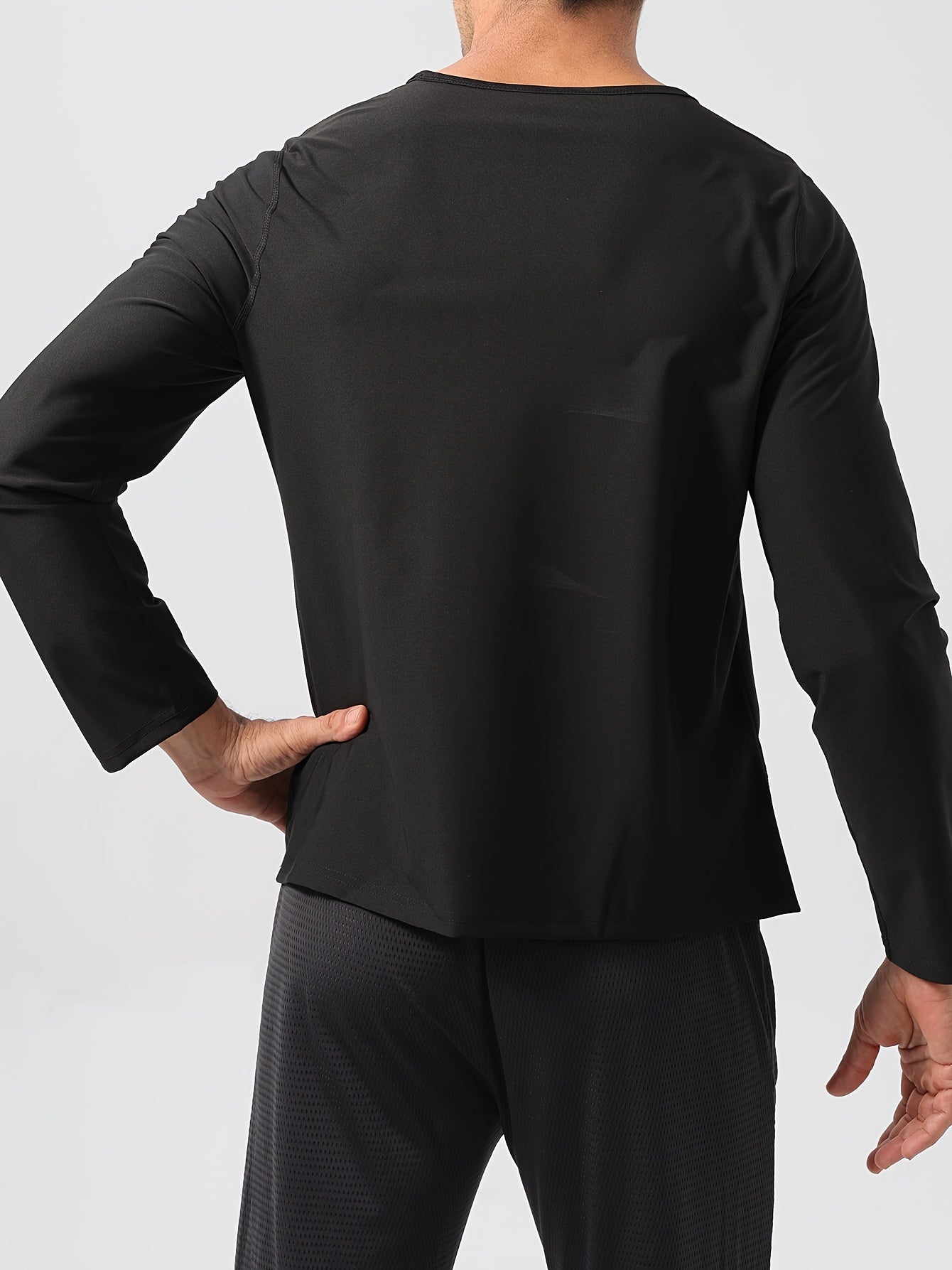 Mens Enhanced Sweat Sauna Compression Shirt - Full-Body Shaper with Firm Back Support - Flexible Mid-Range Stretch for Intense Workout, Fitness, and Gym