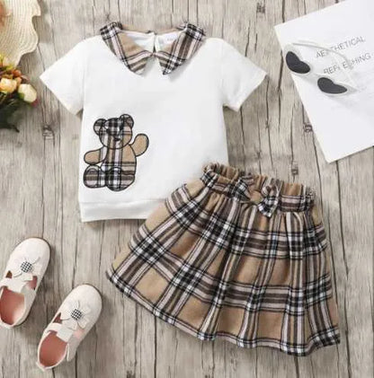 New Summer Fashion England kids girls clothes dress Striped style cotton Ruched Patchwork baby girl princess dress 2-10 years G220426