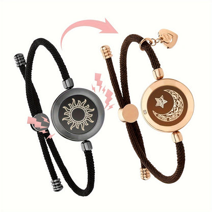 DOYOMI Long Distance Touch Bracelets For Couples, Vibration & Light Up For Love Couples Bracelets | Long Distance Relationship Gifts For Girlfriend Pairing Jewelry