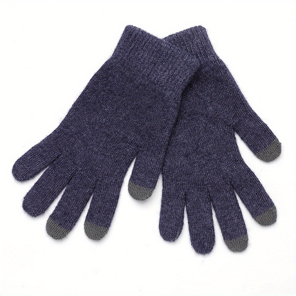 Thickened Warm Unisex Wool Knit Gloves - Touch Screen Compatible, Split Finger Design, Coldproof, Simple Solid Color for Autumn Winter - Soft, Breathable, and Durable