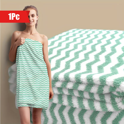1pc Striped Luxury Bath Towel - Highly Absorbent, Rapidly Drying, Luxuriously Soft & Ultra-Gentle - Perfect for Home Use, Premium Bathroom Essential