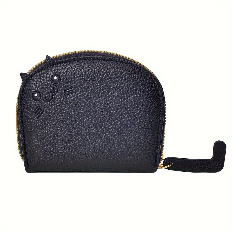 Cartoon Cat shaped design Wallet, Women's Multi-card slots Holder (4.13''x3.35''/10.5cm*8.5cm), Cute Fashion Faux Leather Coin Purse