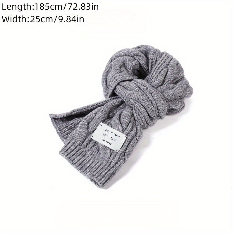 1pc Unisex Autumn And Winter Long Solid Color Knitted Warm Scarf