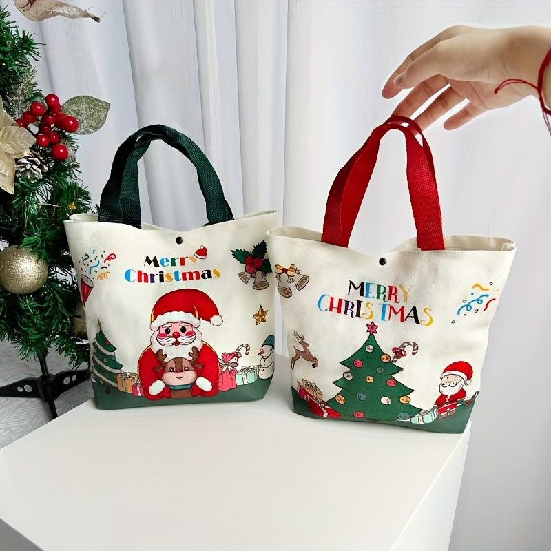 Festive Christmas Tote Bag: Perfect for Gifts Or Groceries - Merry Christmas Design, 26Cm X 10.24In, Youthful Fabric, No Feathers, Suitable for Christmas Decorations