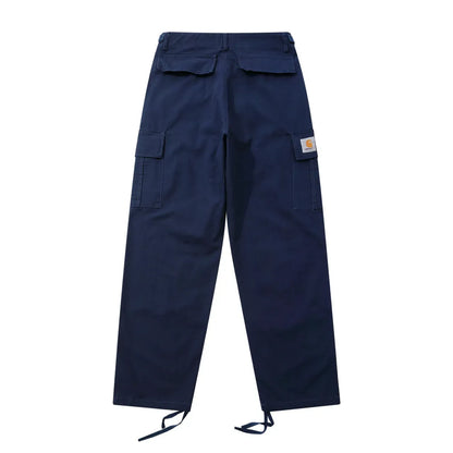 New pants designer luxury fashion men's original B136 washed old overalls double knee canvas men's logging pants