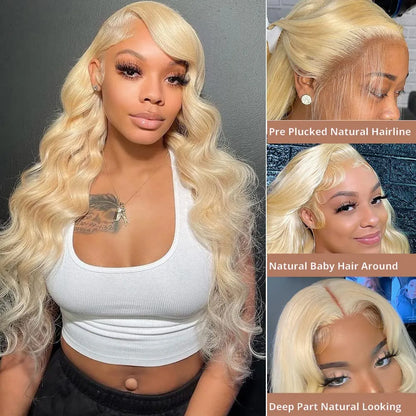 40 Inch 613 Honey Blonde Lace Front Human Hair Wigs Brazilian Body Wave Colored HD Lace Frontal Wig For Women Synthetic Heat Resistant