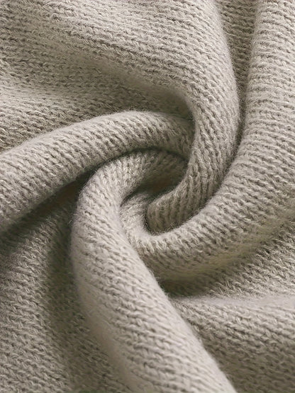 1pc Women's Casual Christmas Reindeer Pattern Pullover Sweater, Long Sleeve Round Neck Knitwear, Autumn/Winter Season, Color Block Detail, Acrylic Material