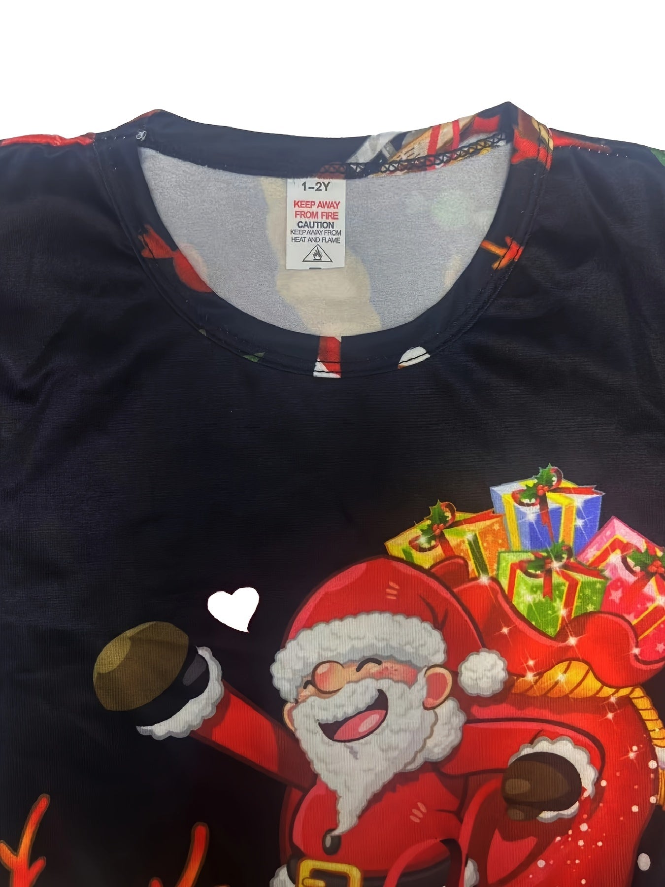 Children'S Christmas Santa Claus Pattern Long Sleeve Suit, For Outdoor