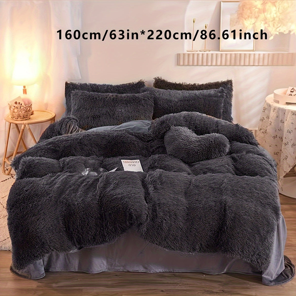 3-Piece Plush Velvet Duvet Cover Set - Soft, Comfortable, Warm, and Cozy Bedding for Autumn and Winter - Ideal for Bedroom and Guest Room, Without Core