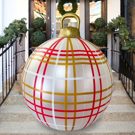 Giant Christmas Balloon Decoration - 23.62 Inch Oversized Plastic Balloon for Outdoor Garden and Courtyard Holiday Decor, No Electricity or Feathers Required