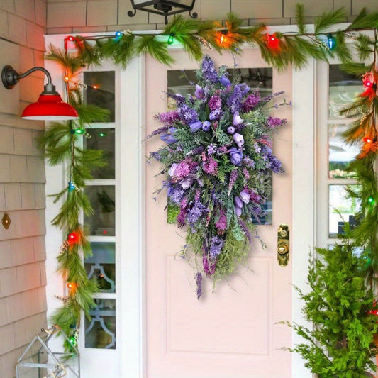 Artificial Spring Wreath Decor Wreath Home Decoration Spring Wreath Flower Wreath Floral Spring Artificial Wreaths