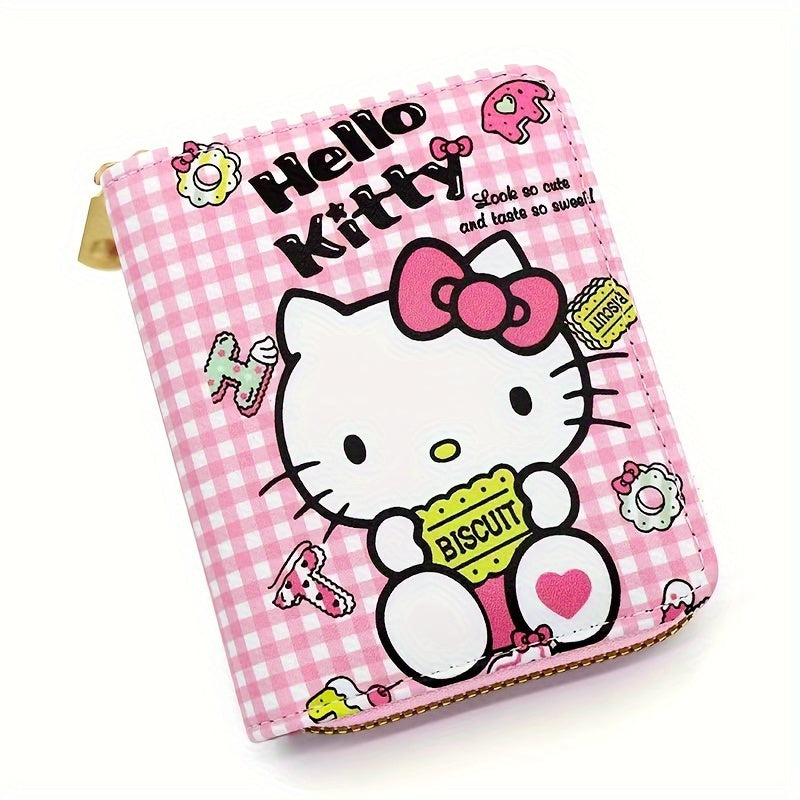 Adorable Hello Kitty PU Leather Coin Purse Wallet - Secure Zipper & Card Organizer - Stylish Key Holder for Effortless Everyday Style