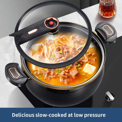 2.11gal Large Capacity Non-Stick Cast Iron Pot - Versatile for Stew, Soup & More - Compatible with Induction & Gas Stoves