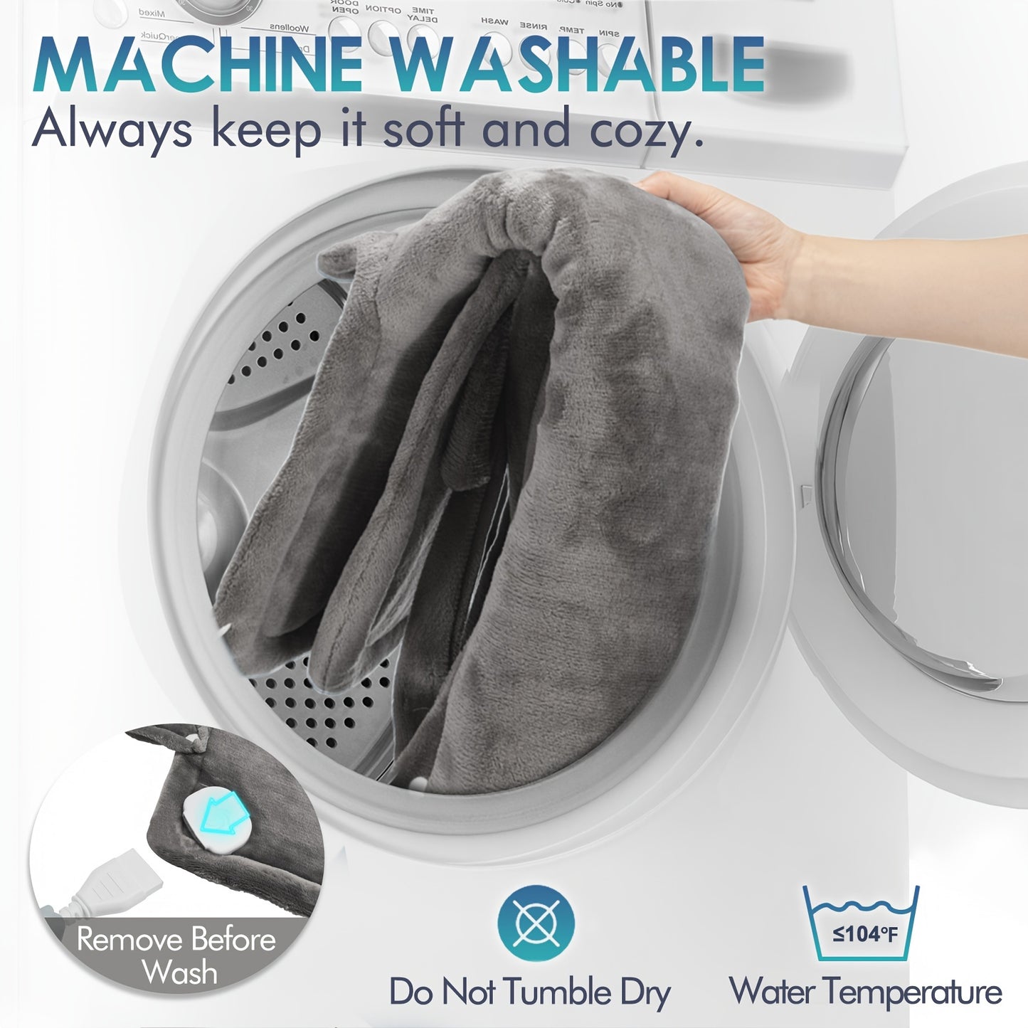 DAILYLIFE Heating Pad For Neck And Shoulder And Back, Electric Heating Wrap, UL Certified With Overheating Protection | 6 Heating Settings | Auto-Off | Machine Washable, 26"x35".