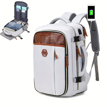 Luxury Travel Backpack -  Large Capacity, TSA-Approved, Waterproof, with Independent Shoe Grid and USB Charging Port - Perfect for Outdoor Adventures and Business Trips