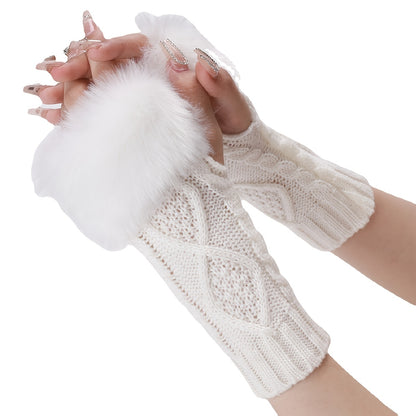 Cozy Argyle Fingerless Gloves for Women - Soft Acrylic Knit Fabric, Hand Wash Only, Stylish Winter Accessories for Cold Weather - Perfect for Outdoor Activities!