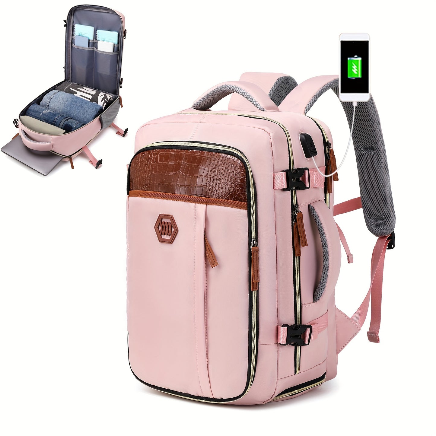 Luxury Travel Backpack -  Large Capacity, TSA-Approved, Waterproof, with Independent Shoe Grid and USB Charging Port - Perfect for Outdoor Adventures and Business Trips