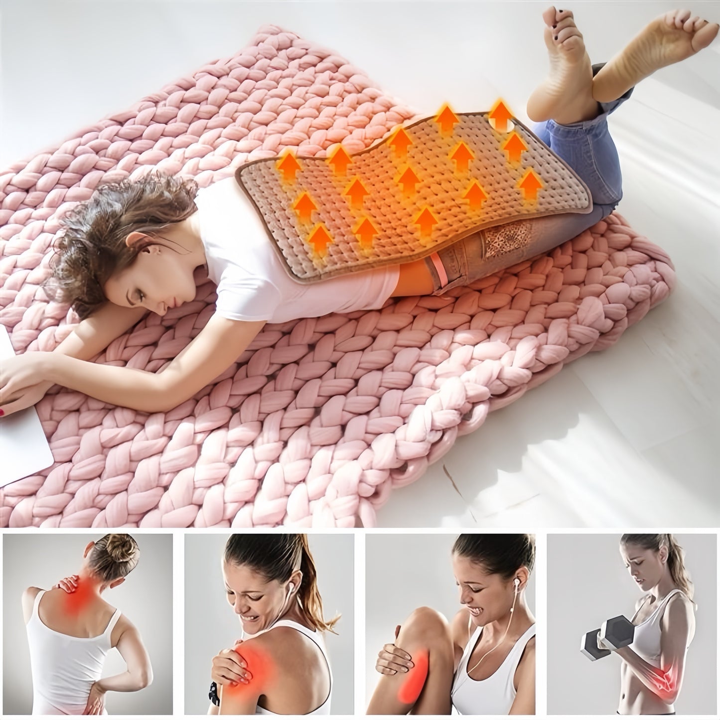 Heating Pad-12''×24''Electric Heating Pads for Back, Neck, Abdomen, Moist Heated Pad for Shoulder, knee, Hot Pad for Arms and Legs, Dry&Moist Heat & Auto Shut Off