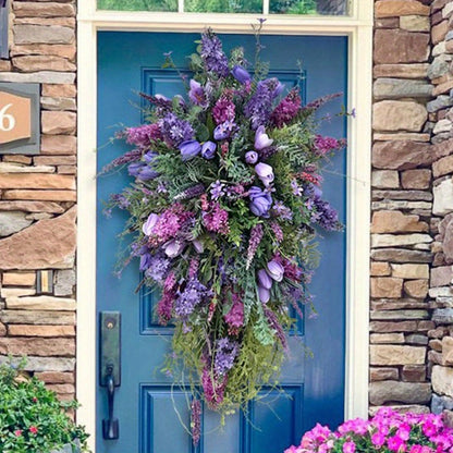 Artificial Spring Wreath Decor Wreath Home Decoration Spring Wreath Flower Wreath Floral Spring Artificial Wreaths