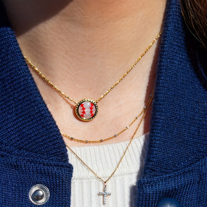 Stylish Womens Sports Pendant Necklace - Fashionable, Personalized, and Versatile Design for Football, Basketball, Baseball Fans - Durable, Hypoallergenic, and Nickel-Free Material