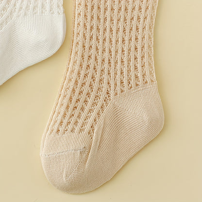 4pairs Baby Bow Mesh Knee-High Socks For Kids