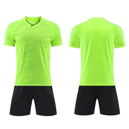 Quick Dry 2 Piece Children Football Jersey Sets Custom Men Team Club Training Soccer Uniform Outfit  Summer Sportswear Kit