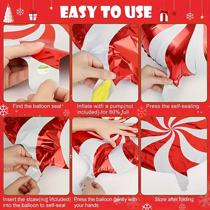 46pcs Festive Aluminum Foil Balloon Set for Christmas and New Year'S Celebrations - Versatile Holiday Party Decorations for Indoor and Outdoor Use