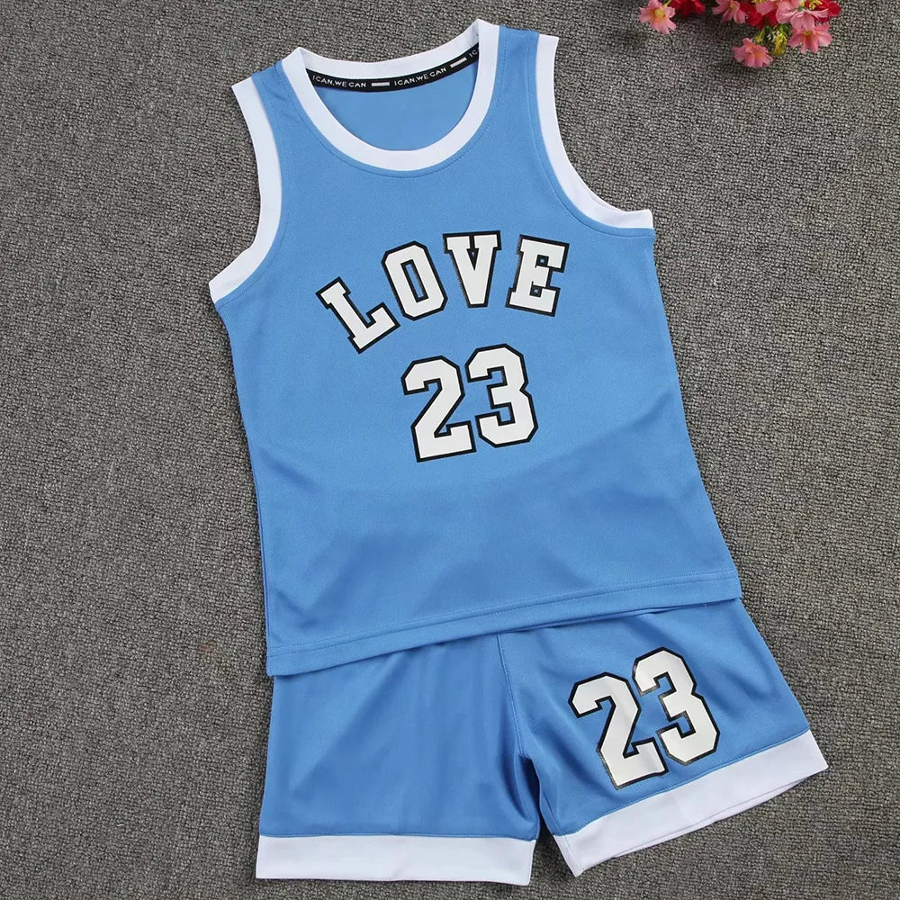 Kids Basketball Jersey Sets Boys and girls Basketball Uniforms Sport Kit customize Blank Youth Training basketball jerseys short