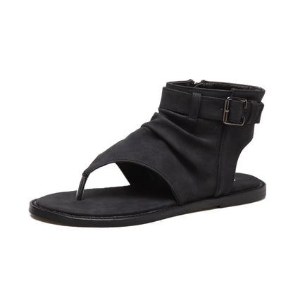 Amozae  Women Shoes Ladies Gladiator Women Flat Denim Sandal Shoes Big Size 36-42 Summer Buckle Sandals Shoes Zapatillas Casa Zapatos