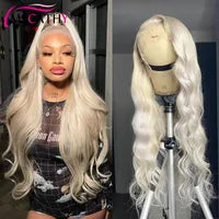Braziliain Body Wave Ombre Blonde Lace Front Wig Transparent Lace Frontal Wig Lace Closure Simulation Human Hair Wigs for Women Cosplay Preplucked