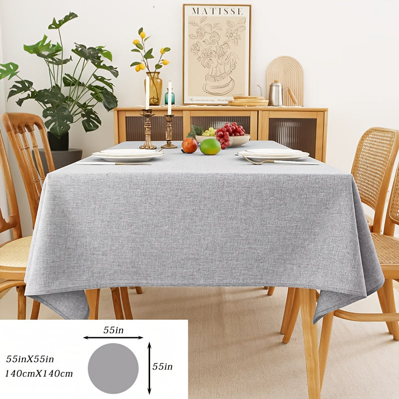 1PC Waterproof & Oil-Proof Polyester Rectangle Tablecloth, Simple Style for Picnic, Holiday Party, Home Decor