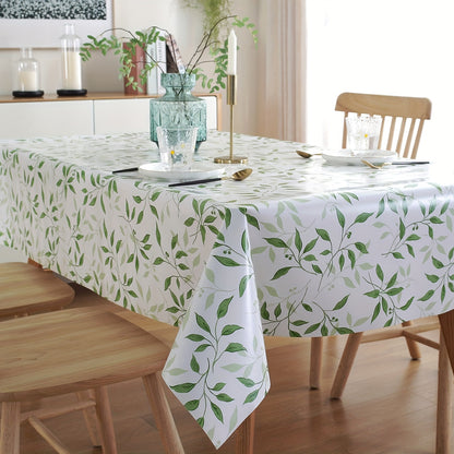 1pc Waterproof and Oil-proof Leaf PVC Tablecloth for Living Room Coffee Table - Dust-proof Decorative Cloth for Tabletop Protection and Home Decor