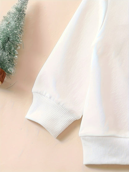 2pcs Baby's Cartoon Christmas Tree Print Sweatshirt & Casual Pants, Toddler & Infant Boy's Clothing Set Outdoor