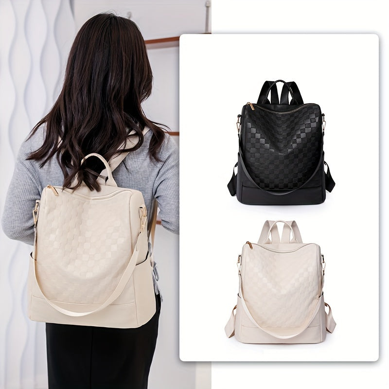 Chic Multi-Purpose Backpack - Durable Solid Color, Streamlined Design - Ideal for Daily Travel, Casual School and Work Essentials