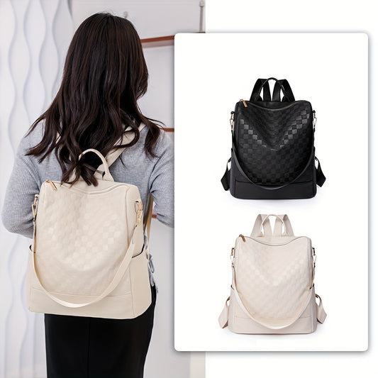 Chic Multi-Purpose Backpack - Durable Solid Color, Streamlined Design - Ideal for Daily Travel, Casual School and Work Essentials
