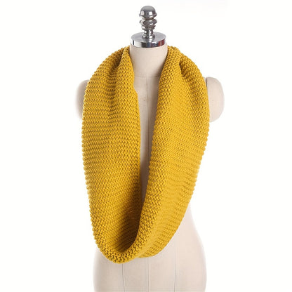 Unisex Knit Infinity Scarf Minimalist Monochrome Pullover Neck Gaiter Autumn Winter Thickened Warm Neck Cover