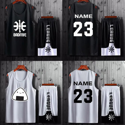 Men Basketball Uniforms Sports kits college tracksuits adult basketball training jersey set Breathable Basketball jersey custom