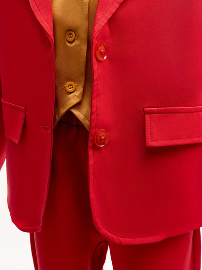 Stylish Little Gentleman's Suit - Long Sleeves, Pants, Jacket, Shirt, and Vest - Perfect for Halloween, Christmas, and Birthday Parties - Age 3 and Up, Polyester Blend Material, Comfortable and Durable, Easy to Move Around