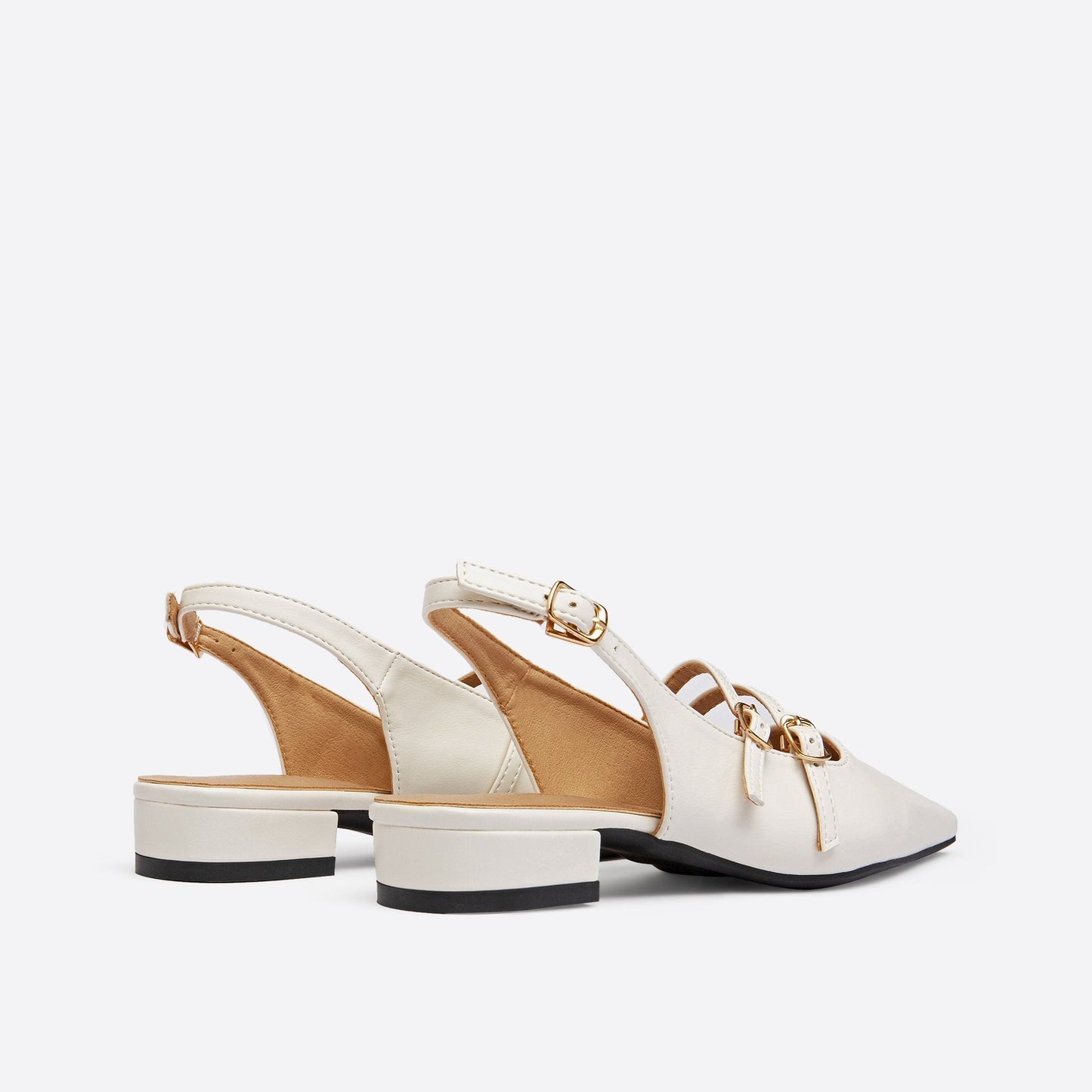 flowersverse - Women Double Buckle Slingback Mary Jane